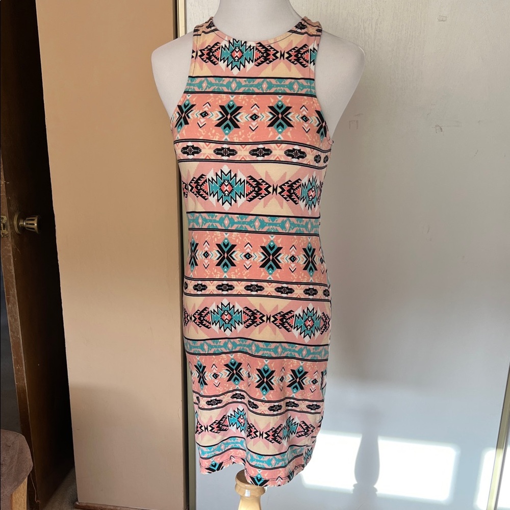 Tribal Print Sleeveless Dress. Size Medium